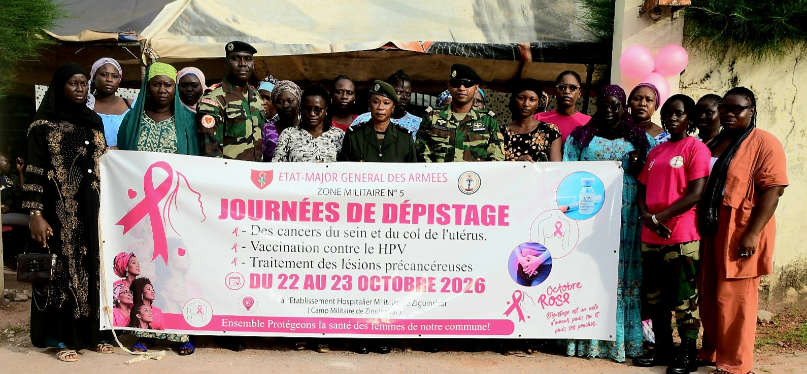 OCTOBRE ROSE À ZIGUINCHOR : L’HÔPITAL MILITAIRE MÉD-COLONEL GEORGES NIOUKY MOBILISE CONTRE LES CANCERS FÉMININS
