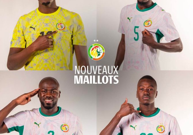 Les nouveaux maillots des lions du Sénégal.