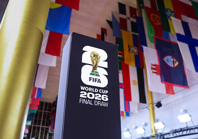 WASHINGTON, DC - DECEMBER 04: A general view of FIFA World Cup 2026 Official Draw branding at the Kennedy Center on December 04, 2025 in Washington, DC. (Photo by Michael Regan - FIFA/FIFA via Getty Images)